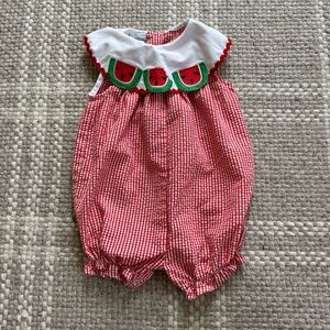 Vintage Samara watermelon gingham romper